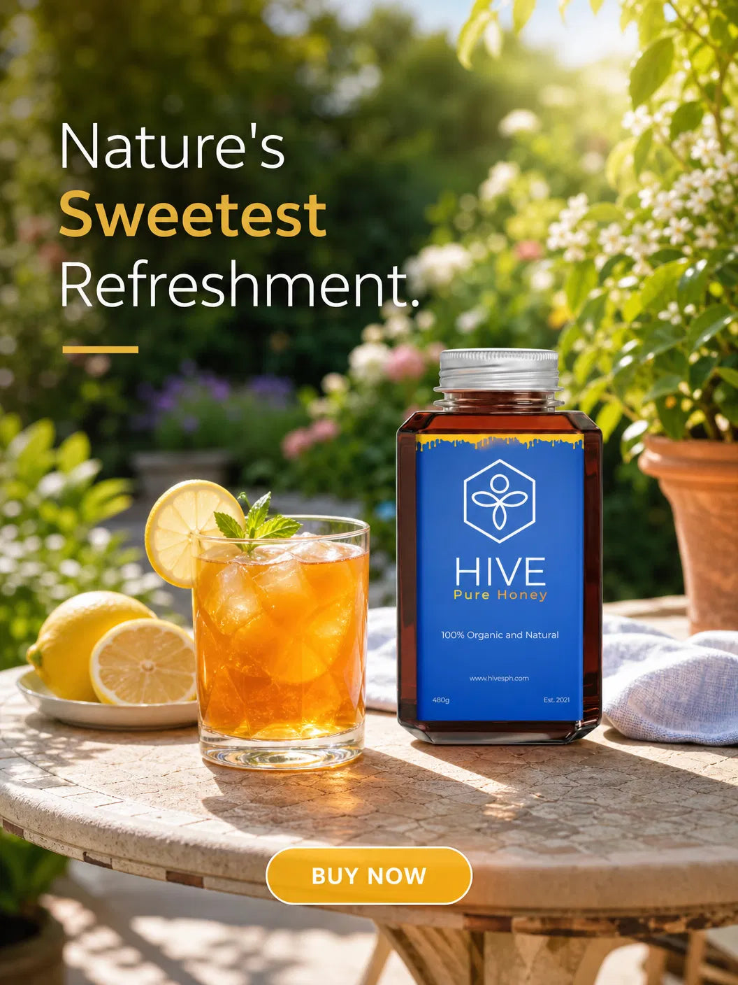 HIVE 100% Pure Honey 480g For Daily Wellness Routine